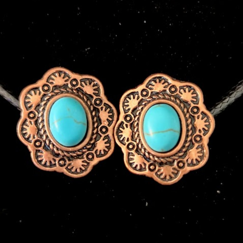 3 Pair Faux Turquoise Pierced Earrings Bundle